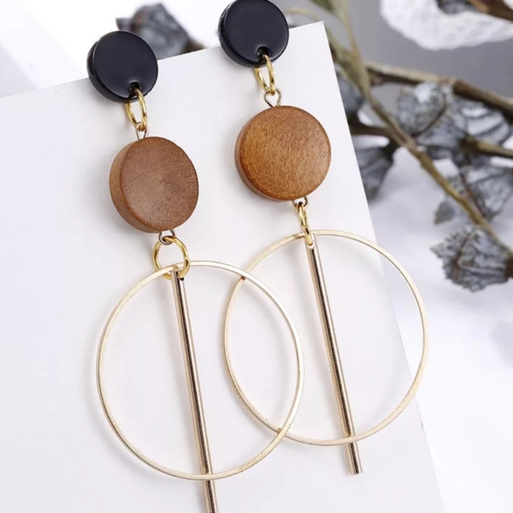 Women wooden Earrings stud jewelry